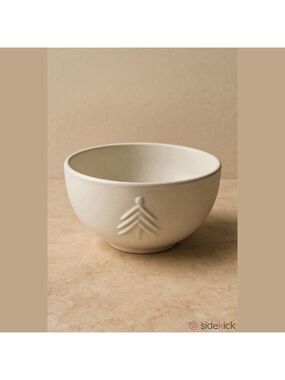 Crate & Barrel White Trees Stoneware Food Mixing Bowl Snowflakes Pine Trees